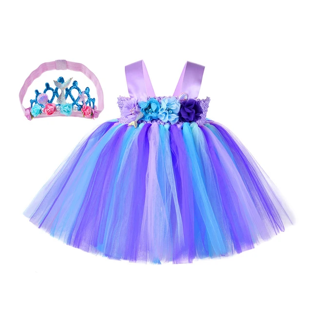 Conjunto de disfraz de sirena para niñas, vestido de princesa para  cumpleaños, Halloween, ropa de fiesta de verano, tutú, 2 a 10t, 3 uds. -  AliExpress