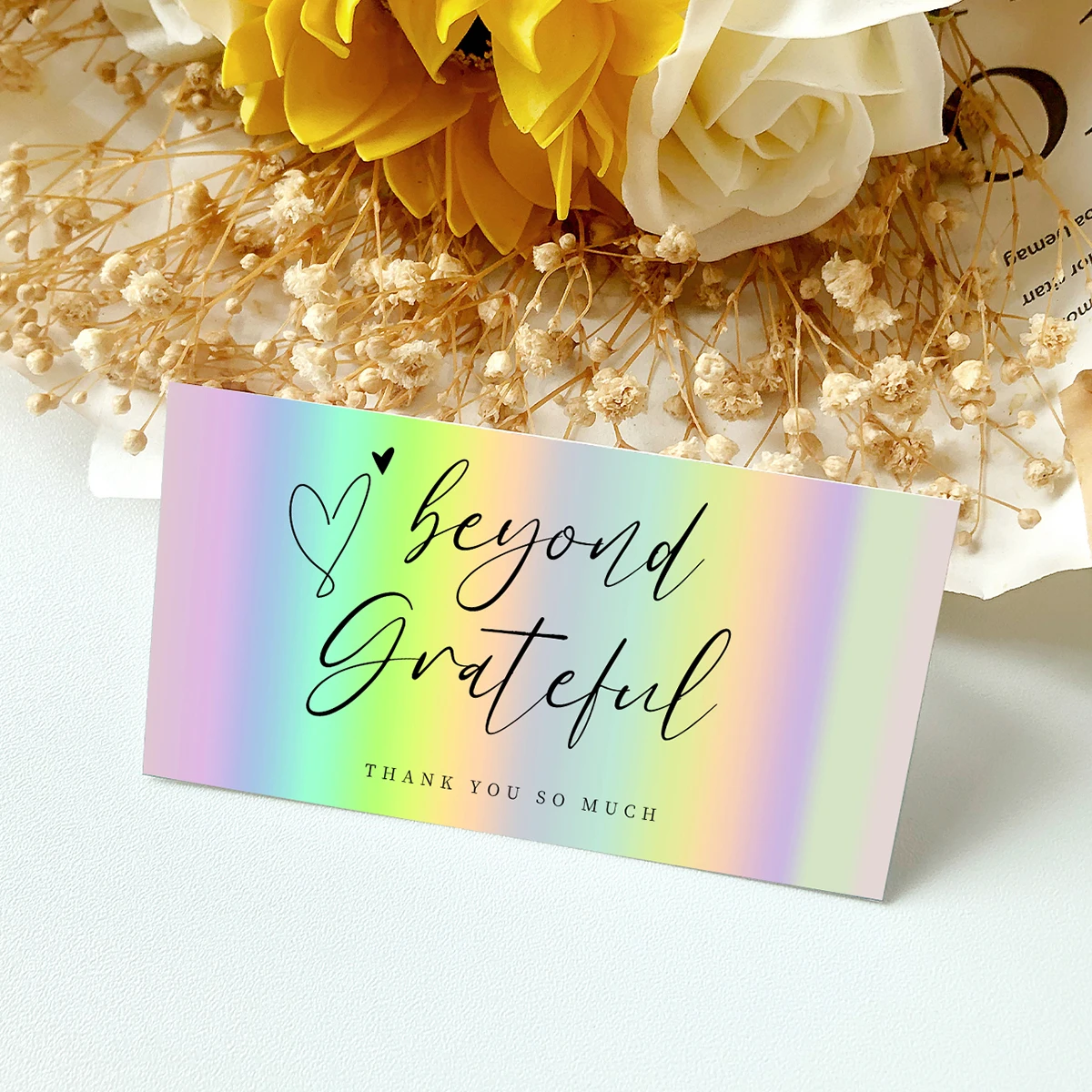 50Pcs Multiple Styles Laser Thank You Cards for Supporting My Small Business Order Purchase Thank You Card for Wedding Birthday