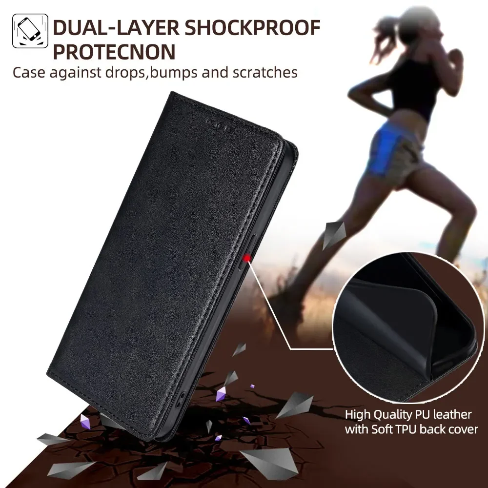 Leather Flip Wallet Phone Case with Card Slots - Premium Protection Cover