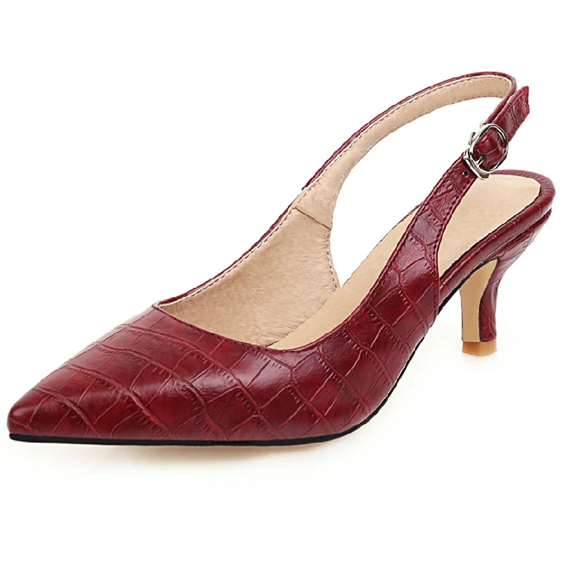 Slingback Sandals Women Summer Casual Fashion Point Toe Snake Leather Shoes For Women Low Heels Comfort Mules Party Shoes Ladies