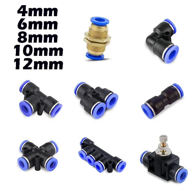 5PCS Pneumatic Fittings Quick Connector Air Tube Connectors Plastic PU PY 4mm 6mm 8mm 10mm 12mm Air Hose Fitting 1