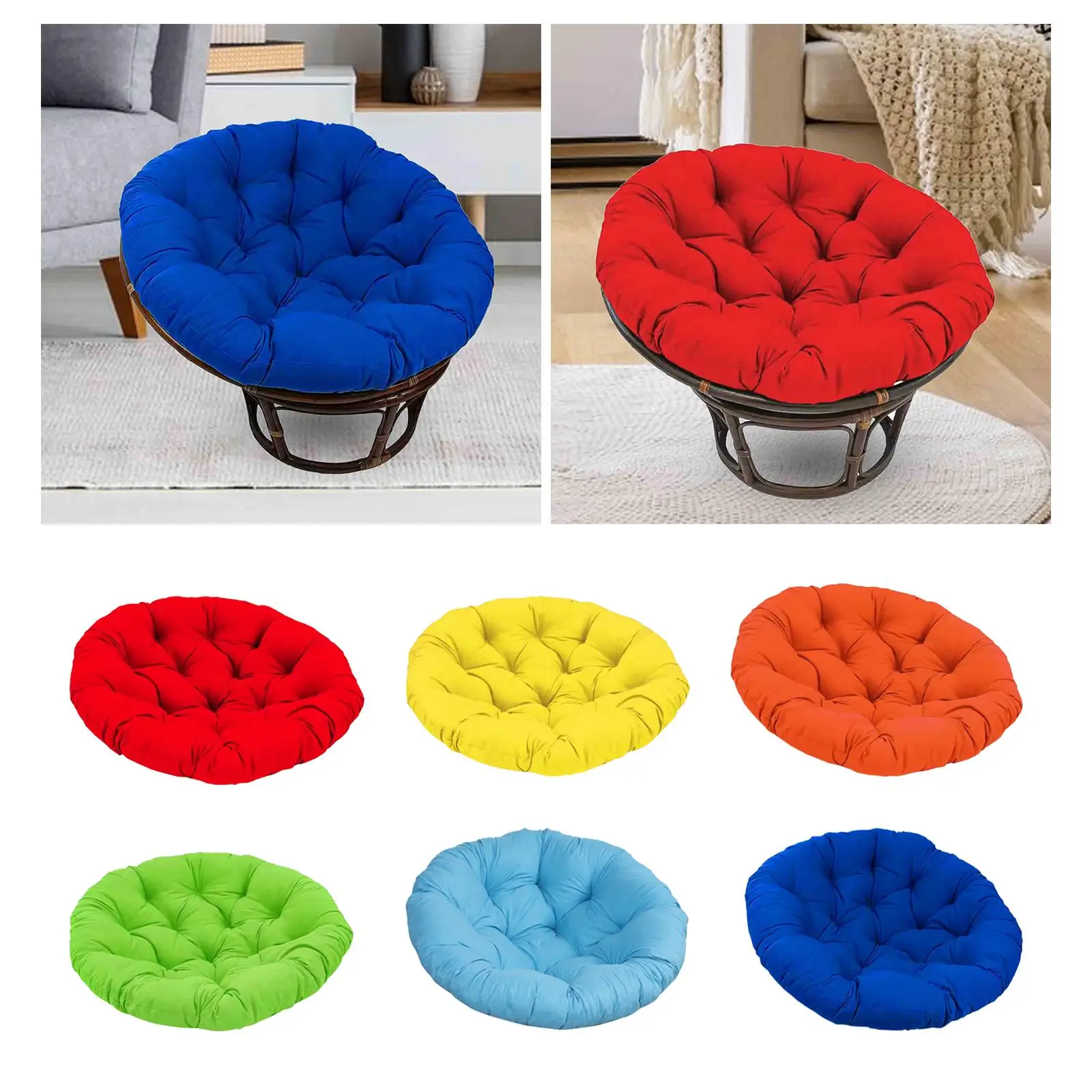 Outdoor Seat Cushion, Round Rattan Cushion, Hanging Basket Chair Cushion for Swing Chair Hammock Wicker Chair Rocking Chair