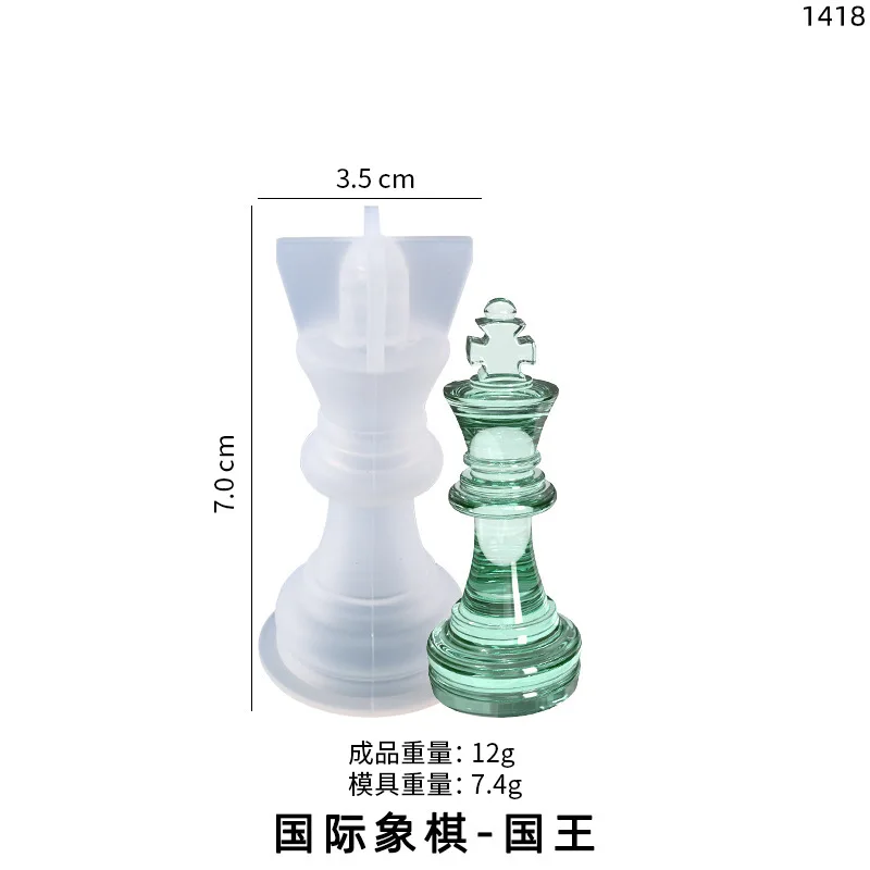 Chess Silicone Mould DIY Crystal Epoxy Mold 3D Chess Board Resin