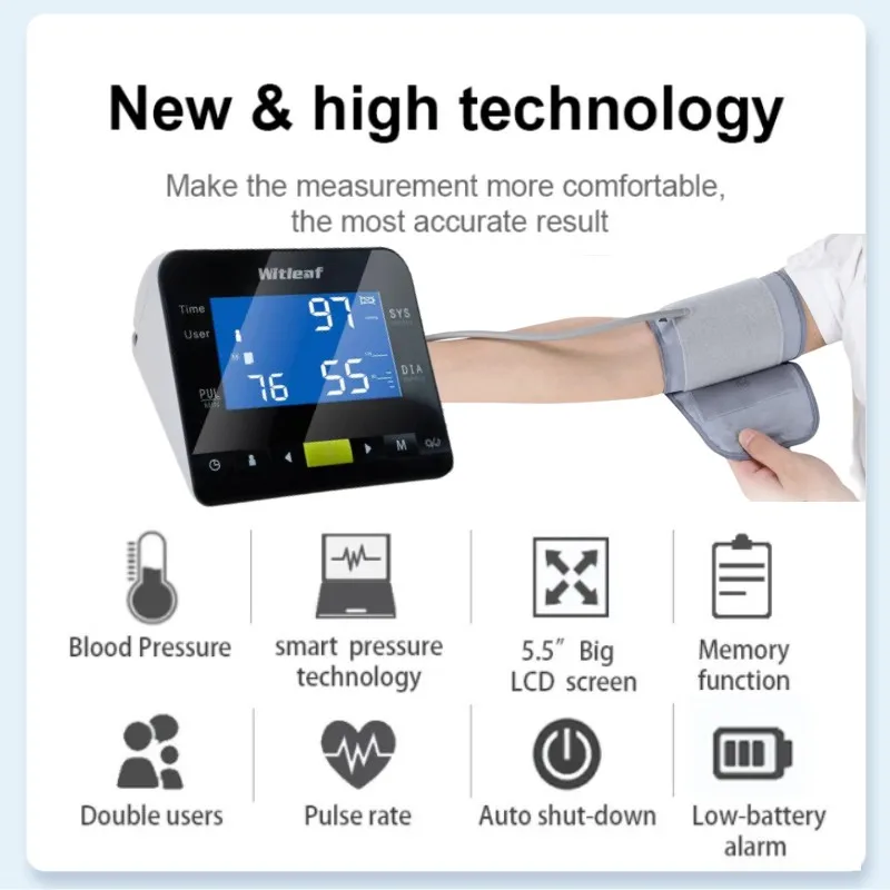 ELERA Automatic Digital Lcd Upper Arm Blood Pressure Monitor Heart Beat  Rate Tonometer Sphygmomanometers With Backlight - AliExpress