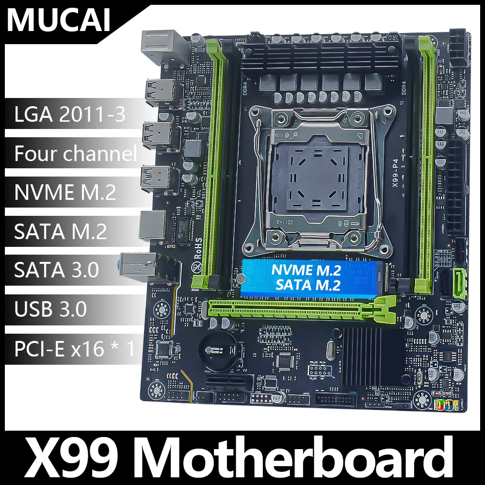 MUCAI X99 P4 Motherboard LGA 2011 3 Supports Intel Xeon processor four channel DDR4 RAM NVME M.2/SATA 3.0, ,   - AliExpress