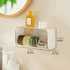 Wall-mounted Compartment Cosmetic Storage Box, Cosmetics Makeup Remover Cotton Swab Pad Storage Box, Bathroom Finishing Box 6