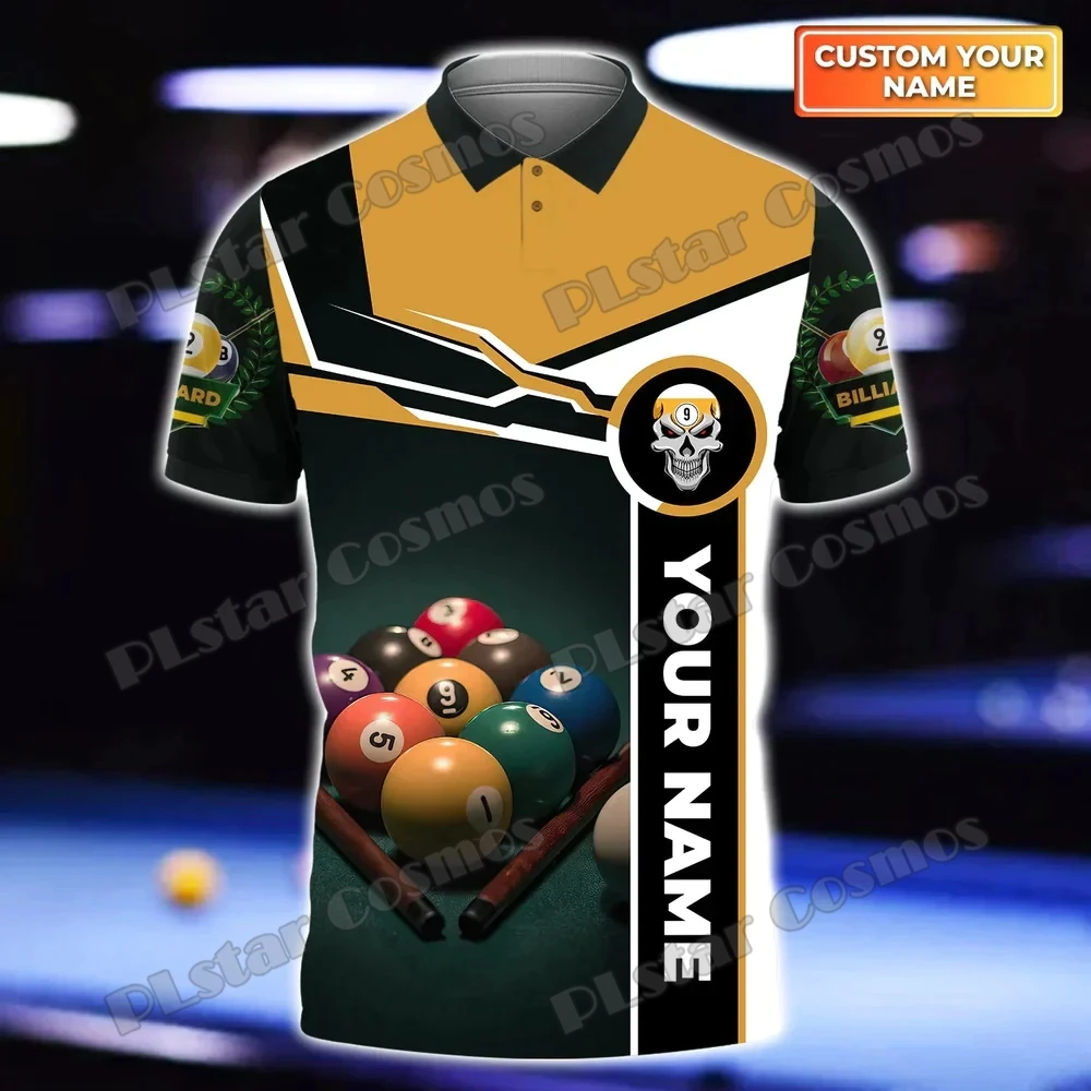 Benutzer definierte Name Billard Pool Spieler 3d gedruckt Herren Polos hirt Sommer Straße Kurzarm Shirt Geschenk für Billard Liebhaber wk44 – Detail 10