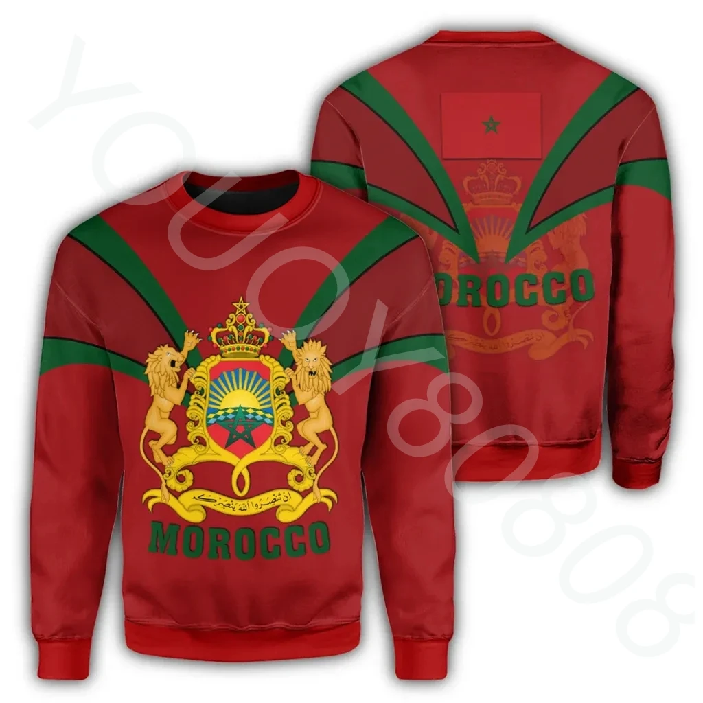 

Moroccan Sweatshirt Fangs Style African Zone Men's Printed Casual Crew Neck Hoodie Street Harajuku Loose