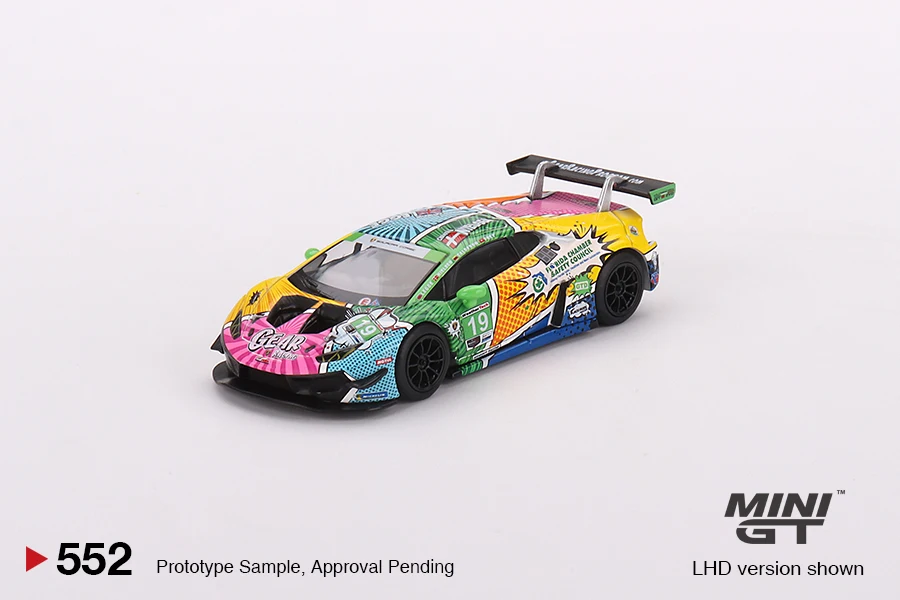 

Миниатюрная модель автомобиля IMSA Daytona 1 :64, Lambo huracan GT3 EVO #19 GEAR Racing 2020, 24 часа