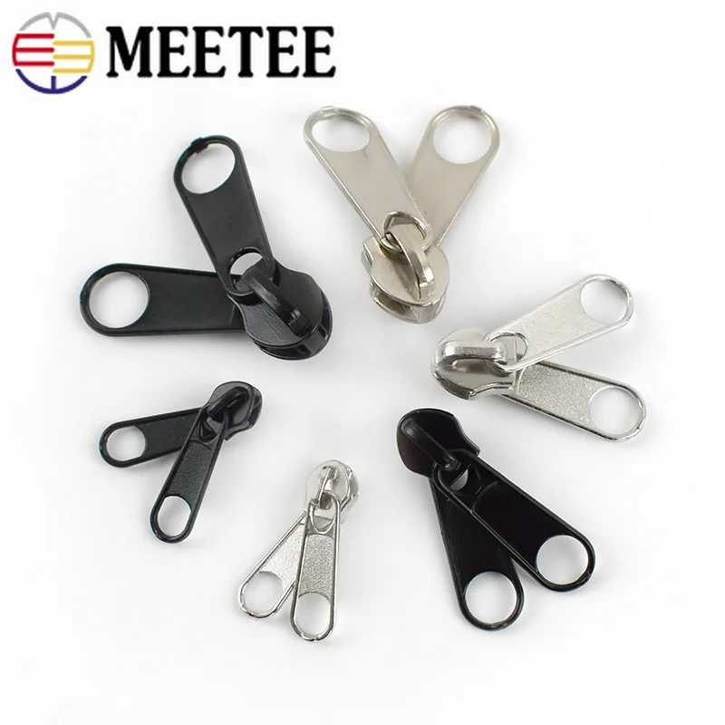 Zipper Sliders Zip Heads Pullers 10Pcs for Nylon Zippers Backpack Bag Jacket Clothes Sewing Repair Kit DIY Accessories zipper repair kit,zipper pullers,zipper sliders,zipper heads,zipper accessories