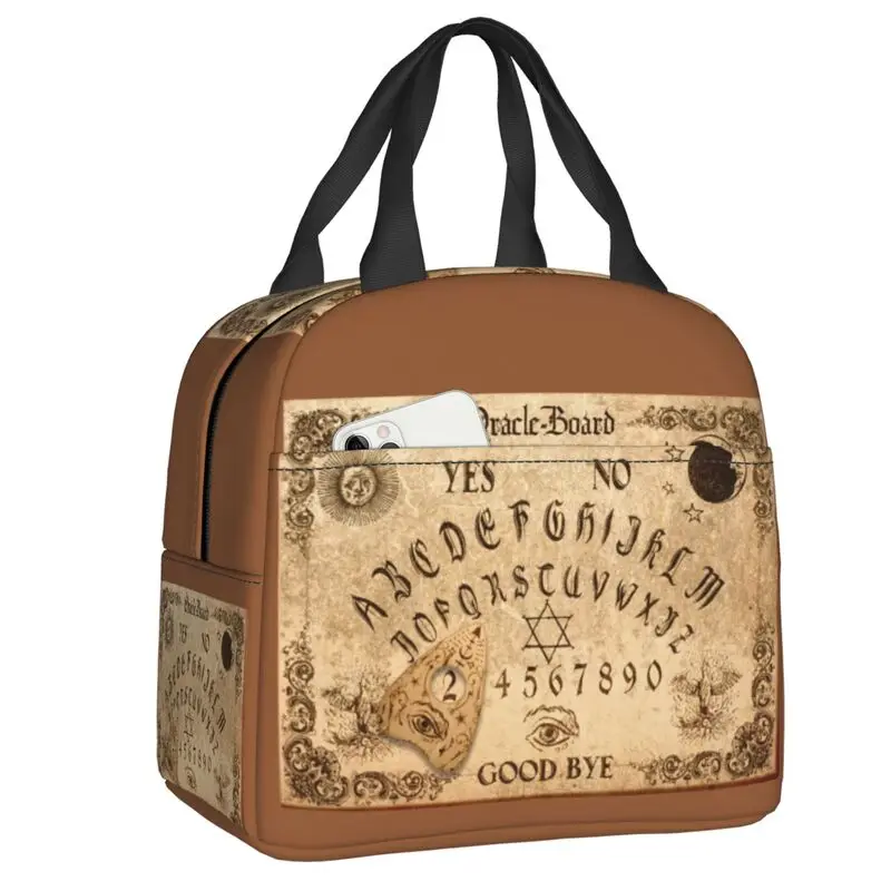 

Ouija Board Witchcraft Thermal Insulated Lunch Bag Halloween Occult Portable Lunch Tote for Outdoor Picnic Storage Food Box