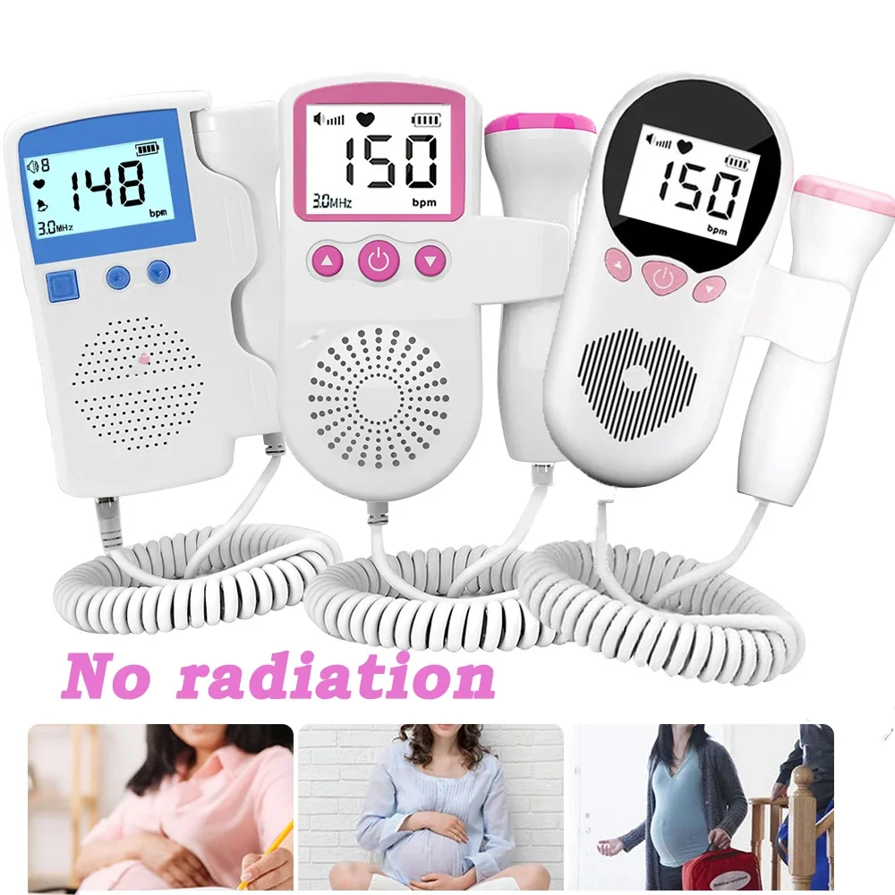 Household Doppler Fetal Portable Pregnant Baby Heart Rate Monitor 3.0MHz Pregnancy Baby Meter Fetal Sound Ultrasound Detector