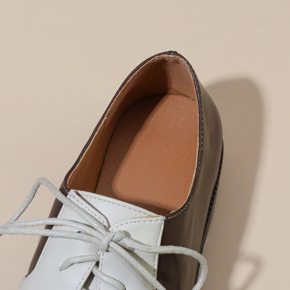 Women Oxford Shoes Leather Mary Jane Shoes Women Slippers Sandals British Style Women Lace Up Oxfords Spring/Autumn Brogue Flat Shoes