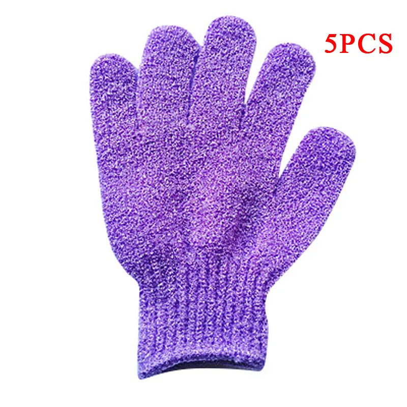 6pcs Bath For Exfoliating Glove Cleaning Body Bubbler Massage  Wash Skin Moisturizing SPA Five Fingers Shower Scrub Gloves Foam 6