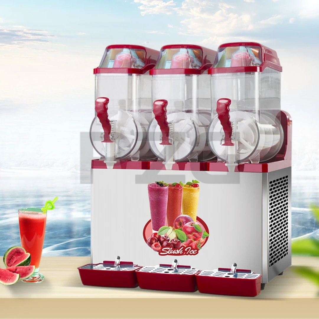 Commercial 3*12L Ice Cream Slash Soda Pupi Fruit Snow Bras Small Slush Machine Margarita Slush Maker Frozen-coke-machine 4