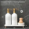 Gold Soap Dispenser Set Comes with Stainless Steel Pumps Instant Dry Tray and Dish Scrub Brush Suitable for Kitchen Decor 2