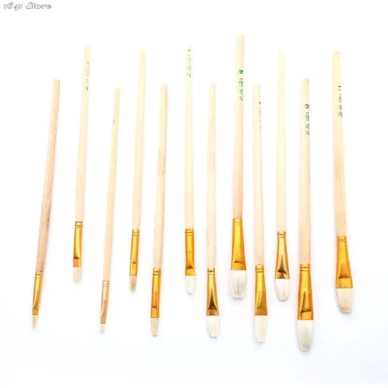 Soft Wool Craft Brushes Pen Set Paint Brush for Pottery Ceramic