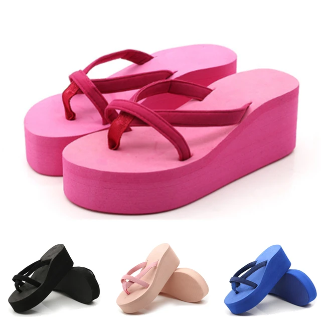 Women'S Slippers Slippers For Women Ladies Bohemian Wedges Slippers Causal  Beach Shoes Flip Flops Sandals Shoes For Women Eva Hot Pink 40 