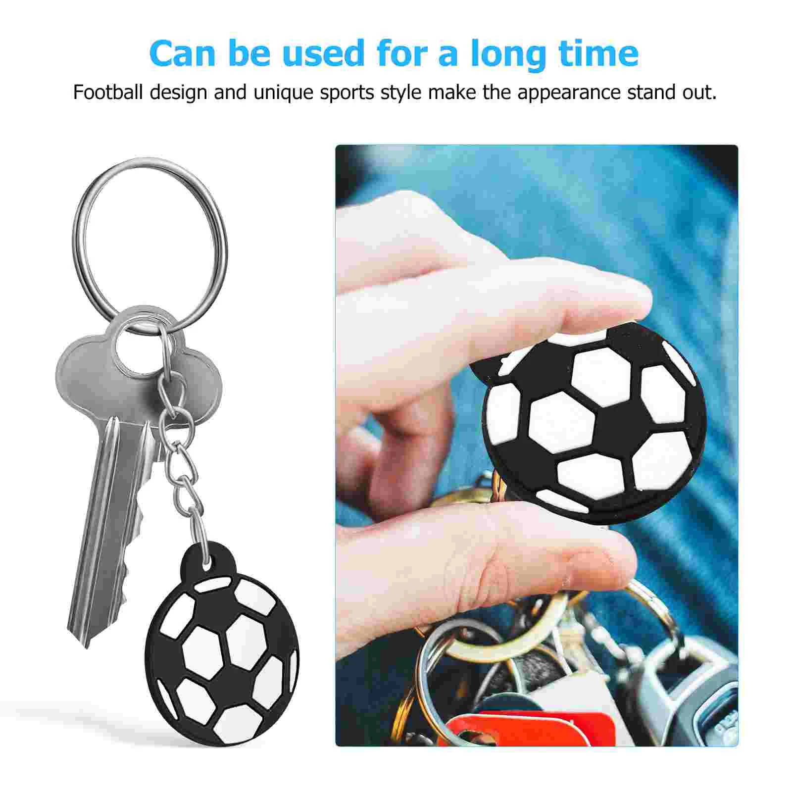 24pcs Football Keychains Portable Keyrings With Soccer Pendants Party Favors Sport Keychains Carnival Game Reward Gifts football party toys handmade doll keychain