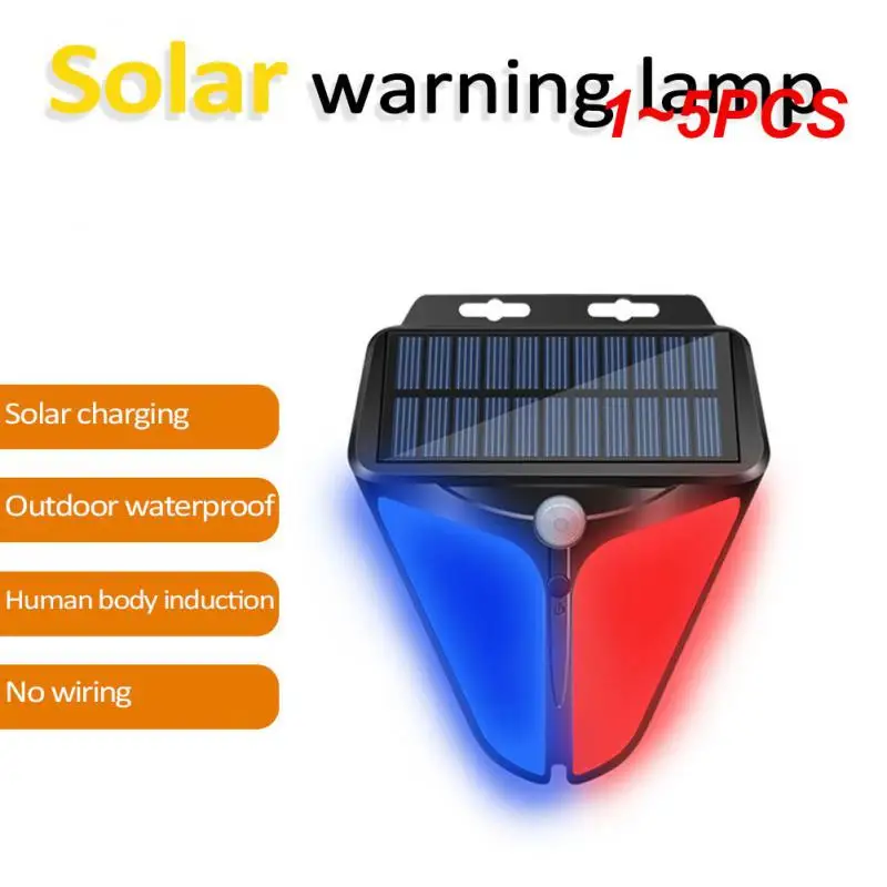 

1~5PCS Alarm Siren Motion Sensor Home Yard Outdoor Wireless Solar Powered Strobe Light Siren Waterproof Flash Alarm Lamp Solar