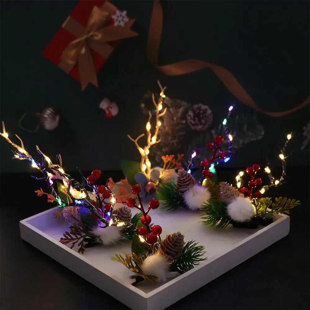 Antler Led Light Hair Clip Hairpin Women Girls Party Birthday Christmas Party Cosplay Costume hair accessories hair clips deer ears headgear