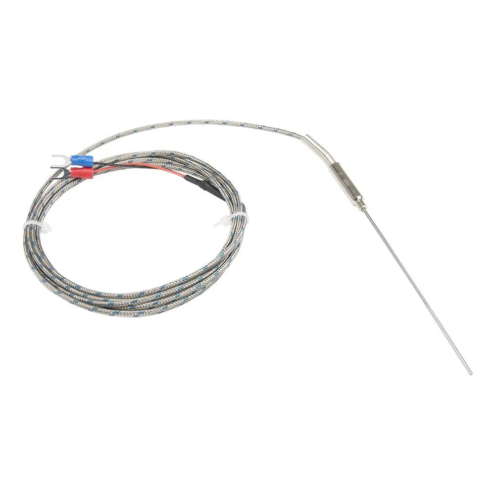 

FTARP08 K J type 2m metal screening cable 100mm flexible probe thermocouple temperature sensor diameter 1.5mm 3mm