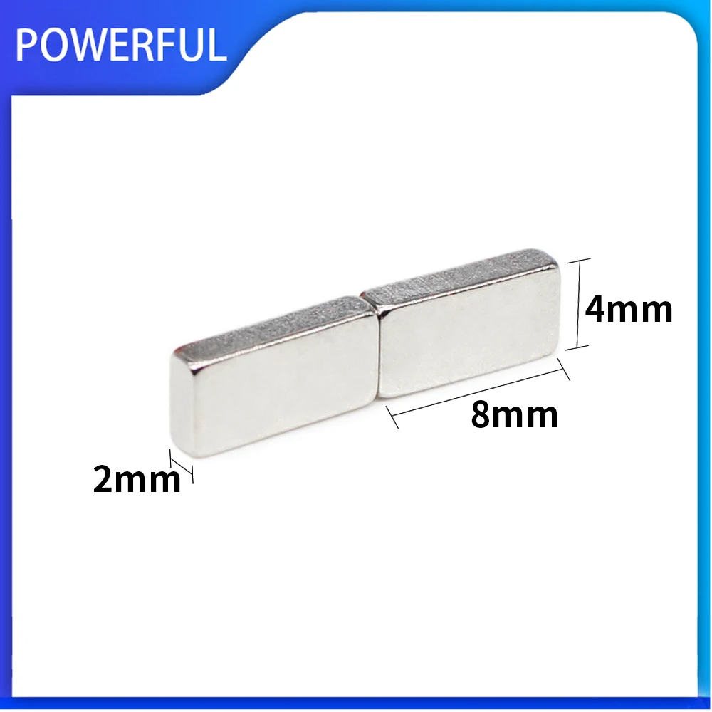 20/50/100/200/500 шт. 8X4X2 четырехъядерные мощные магниты N35 постоянный неодимовый магнит 8x4x2 мм маленький блок магнит 8*4*2 мм