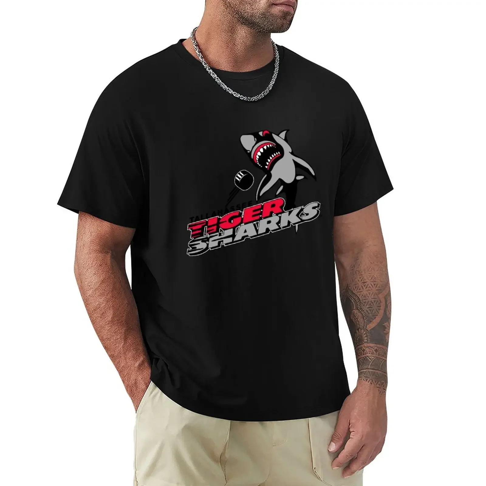 T-Shirt Tallahassee Tiger Sharks Camicetta Abbigliamento Estetico T-Shirt Per Un Ragazzo T-Shirt Bianche Semplici Da Uomo