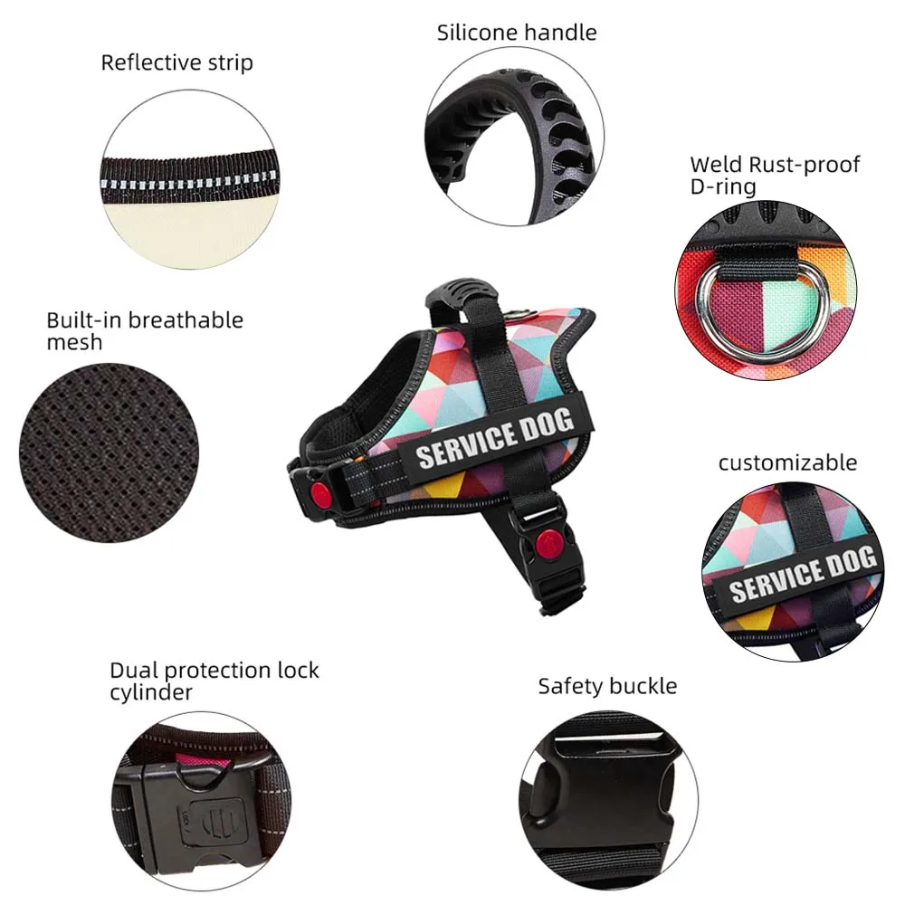 Reflective Nylon Rope Harness for Pet Dog, Adjustable Sizes