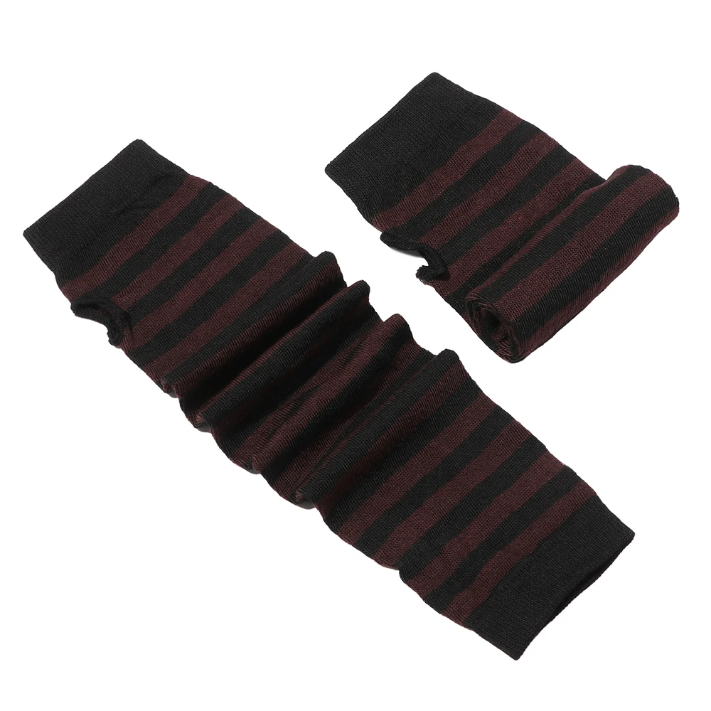 Women Girls Cotton Classic fingerless gloves half finger gloves cotton gloves warm gloves Long Gloves Wristband Arm Warmer Long Sleeve Striped Elbow Mitten Knitted Handschoenen