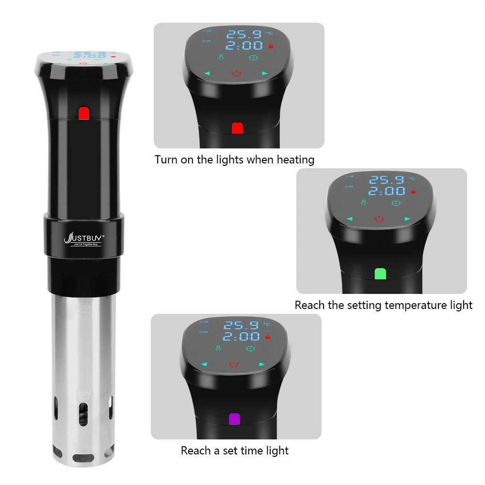 EU/US Plug Stainless Steel IPX7 Waterproof LCD Touch Sous Vide Cooking  Immersion Circulator Slow Cooker Machine 2