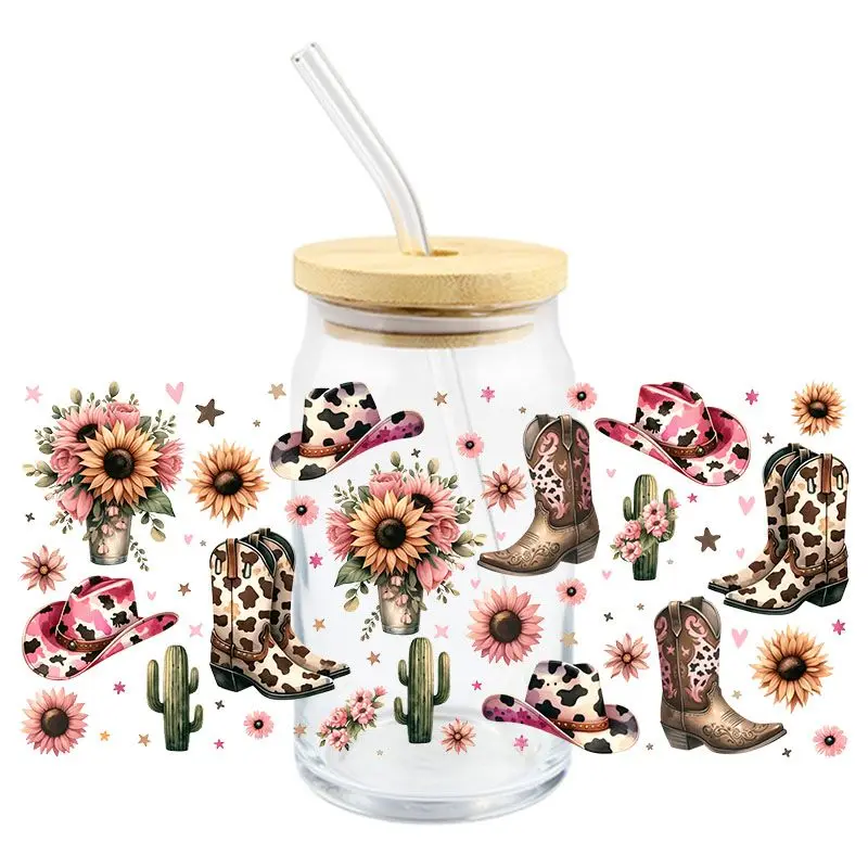 Western Cowboy UV DTF Wrap Transfer Stickers Man Cool Design Waterproof Wrap For Glasses Cups Mugs Decal