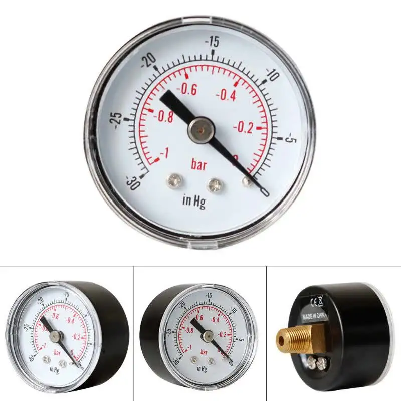 Vacuum Gauge, 1/8 BSPT Vacuum Gauge Air Vacuum Oil Gauge Air Gauge Oil Vacuum Gauge For Air Water Oil