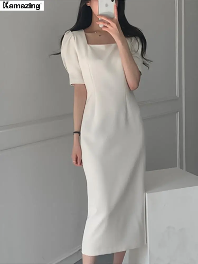 New-Summer-Women-Solid-Color-Elegant-Vestidos-Business-Party-Bodycon ...