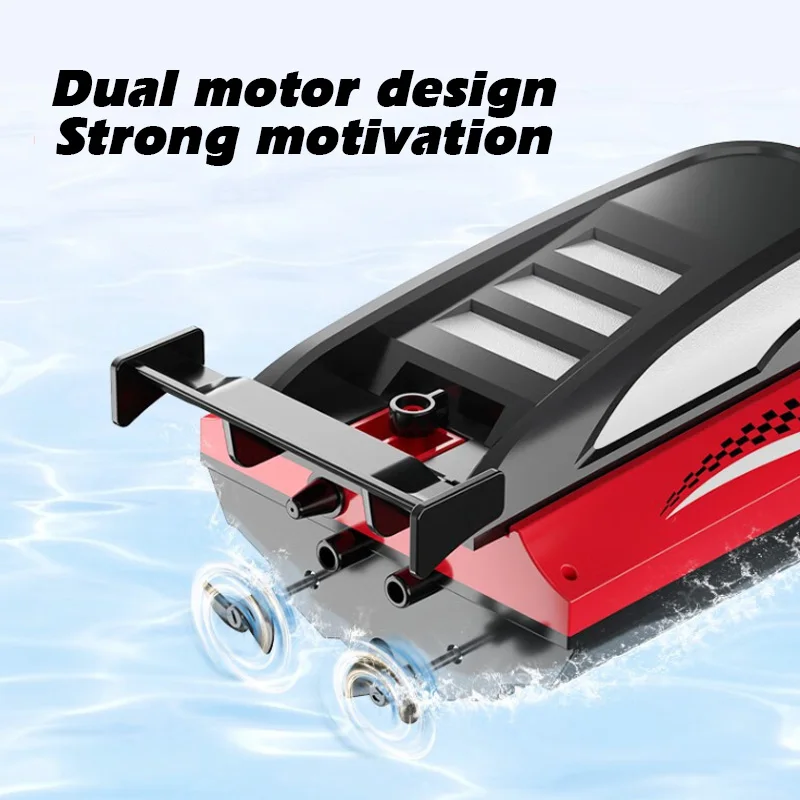 Bateau RC 2.4GHz rapide avec 2 batteries, jouet étanche pour piscine et lac