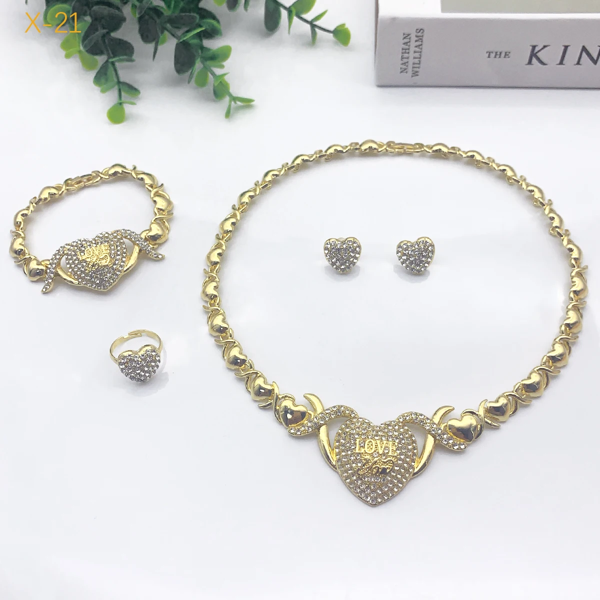 Heart Necklace Xoxo Chain And Bracelet Set Hearts Kisses XOXO