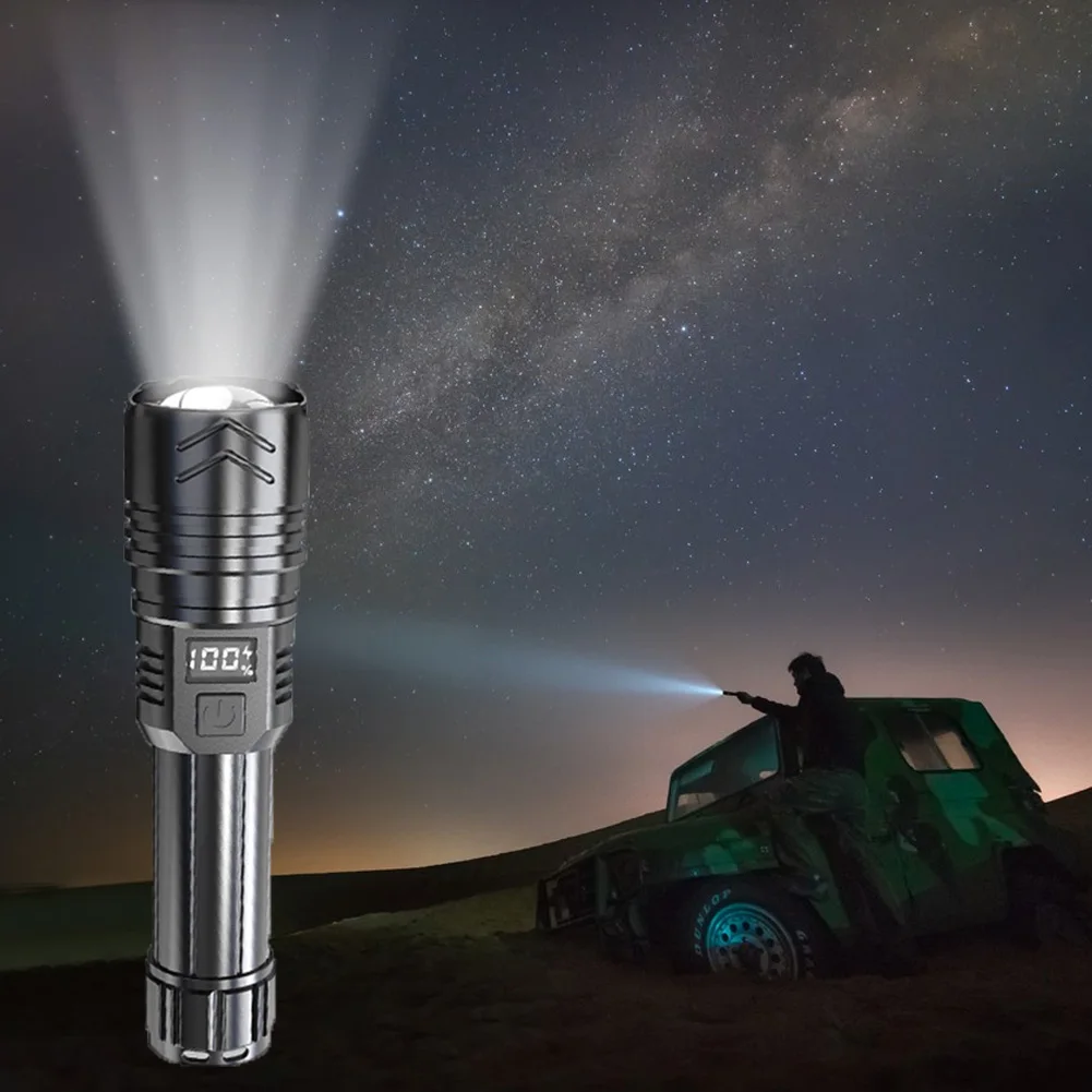 LED Flashlights USB Rechargeable Waterproof High Lumens Flashlight 5 Modes Outdoor Camping Lantern for Outdoor Fishing Adventure