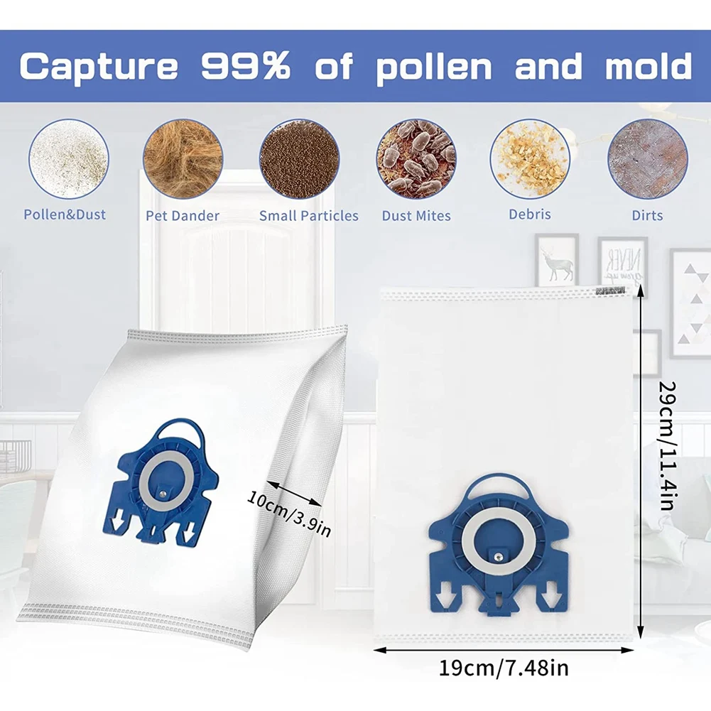 3D-Effizienz Staubbeutel für Miele Gn Vakuum 9917730 Hyclean Staubsauger beutel, 2 Tabletten Luft reinigung und 2 Tabletten Motor filter