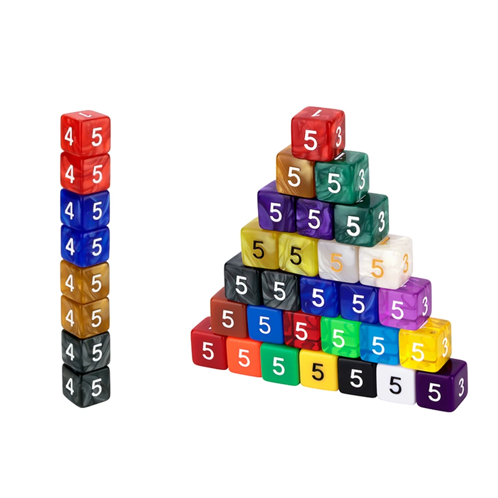 6 Sided Multi-Side Dice Set (100/75/25/7Pcs) Random Color DND Polyhedral Square Corner 16mm RPG Role Playing Table Board Games game dice dice set acrylic dice