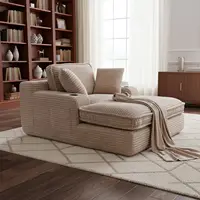 67" Oversized Chaise Lounge Chair Indoor, Soft Boneless Cloud Couch with 3 Pillows, 4 Side Pockets and 2 Cup, Customized 3