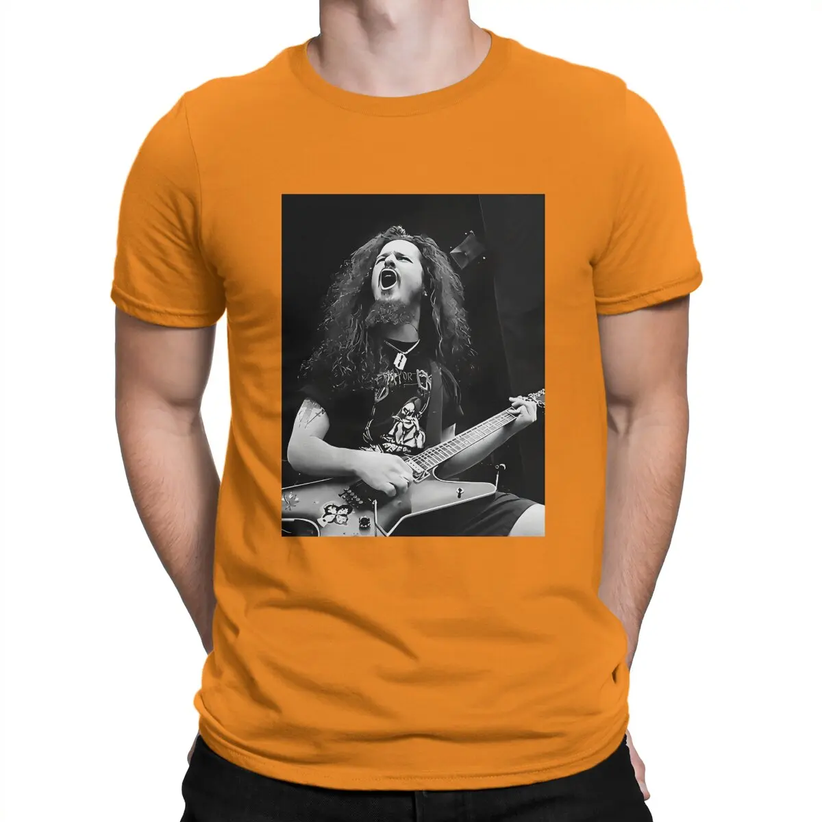 thumbnail image 1 of Camisetas casuales de algodón puro de Dimebag Darrell, de manga corta, estilo cantante y guitarrista vintage, con cuello redondo, para regalo de cumpleaños, 1 of 7