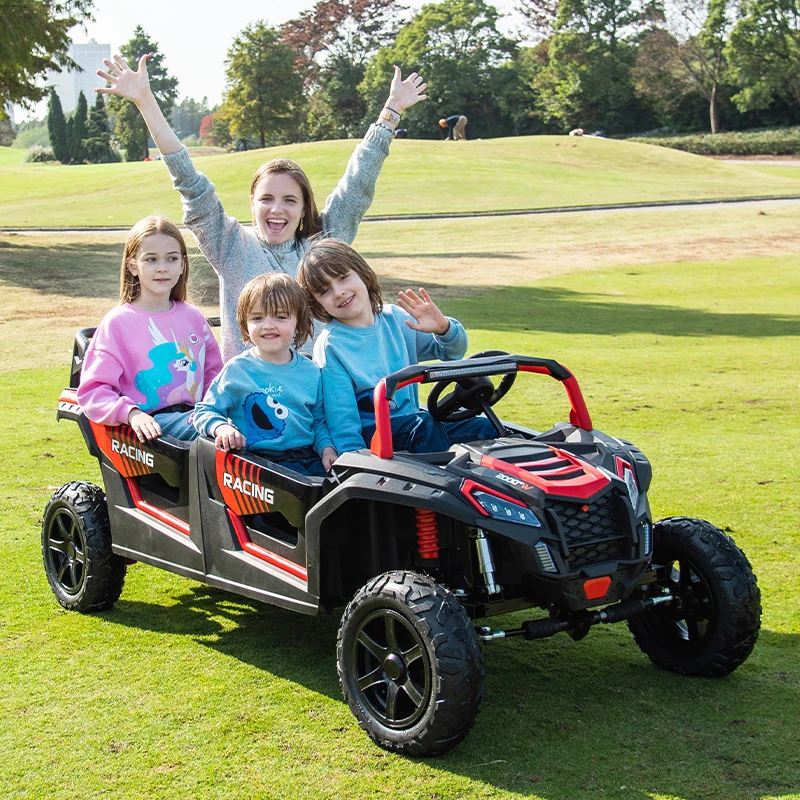 

4 seaters 24 Volt Big UTV Child Electric Car Kids Buggy Ride On Car with remote control Leather seater Rubber Wheel