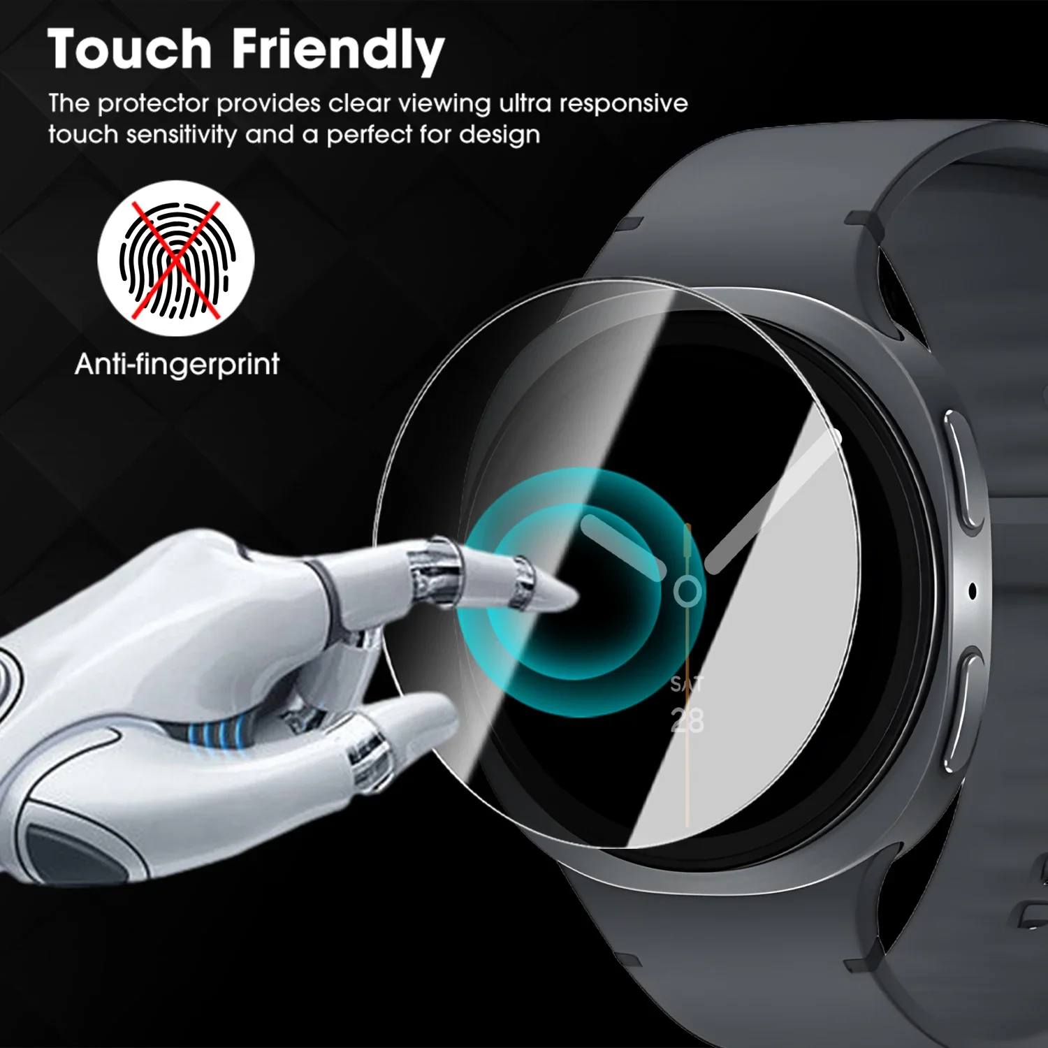 Anti-peeping 9H Hardness Protective Film For Samsung Galaxy Watch 8 40/44mm Classic 46mm Ultra 47mm (2024/2025) Tempered Glass