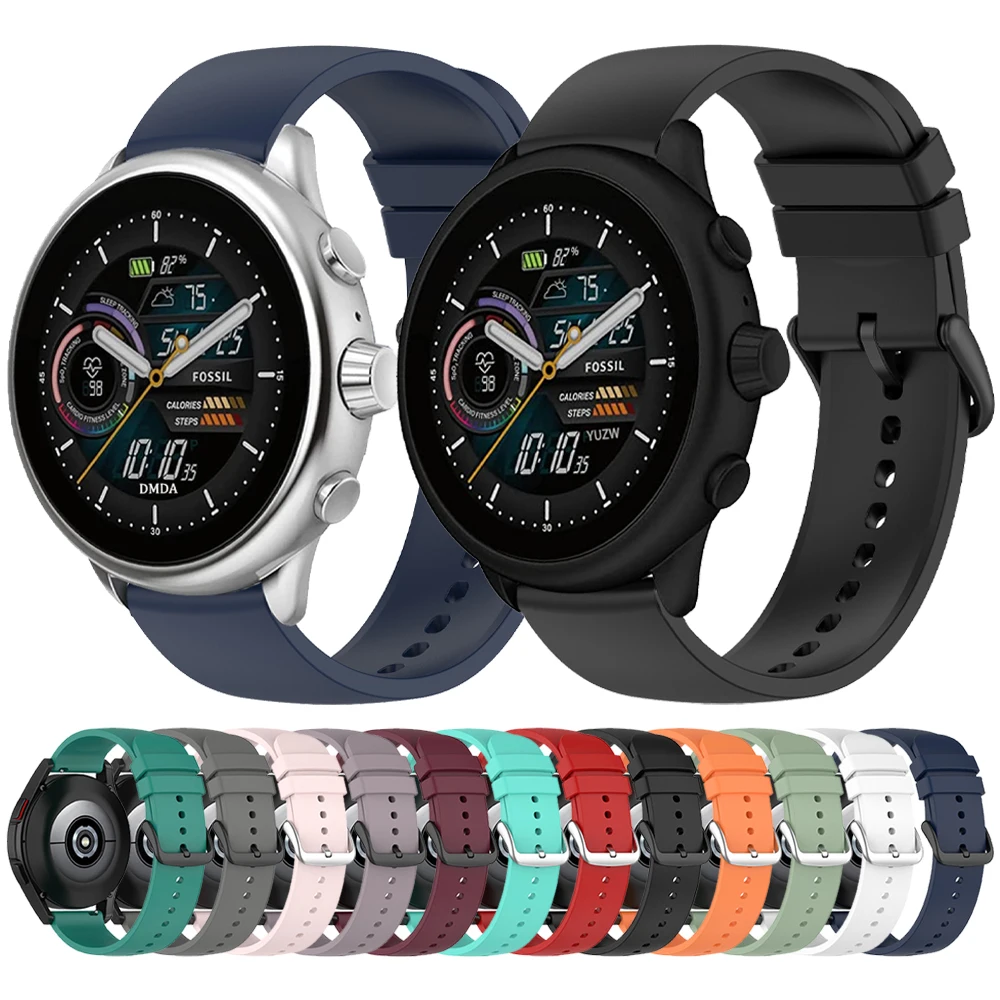 

Ремешок силиконовый для Fossil Gen 6 44 мм Gen 6 5 5e/Gen 5 LTE 45 мм, сменный Браслет для занятий спортом на открытом воздухе, умные часы, аксессуары, 20 22 мм