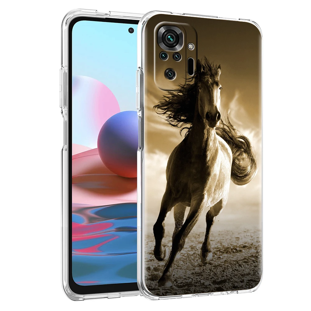 Elegant Horse Design Transparent Phone Case - Durable TPU Protective Shell