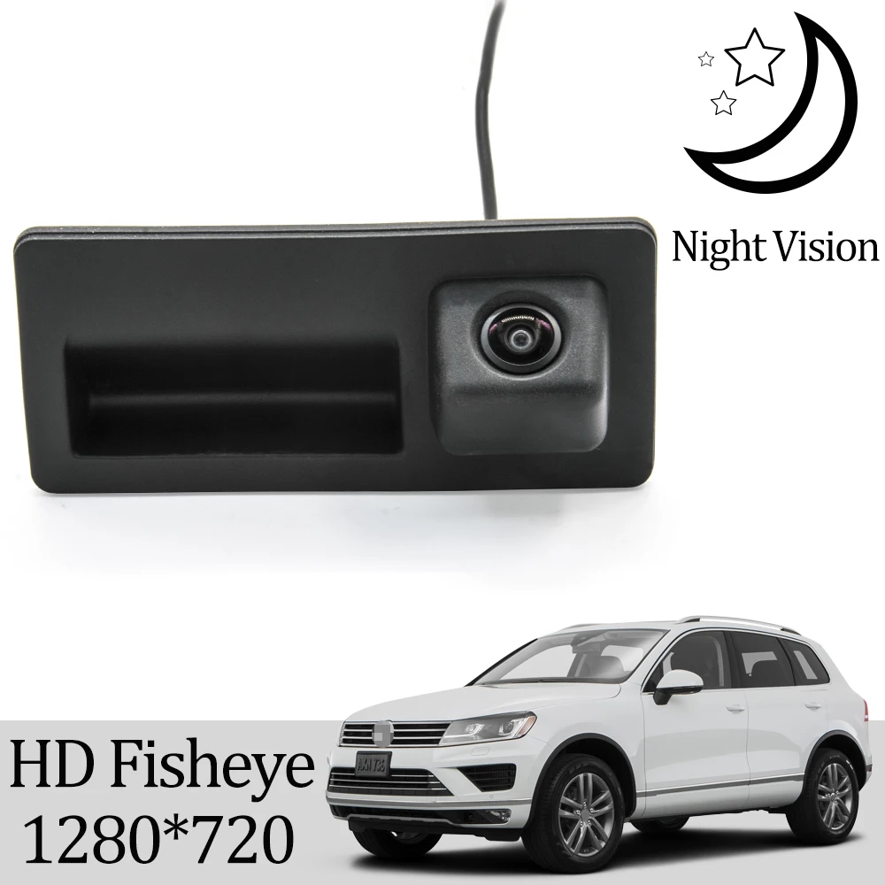 Owtosin HD 1280*720 Trunk Handle Rear View Camera for Volkswagen VW touareg 7P 2011 2012 2013 2014 2015 Car rear camera rear view camera