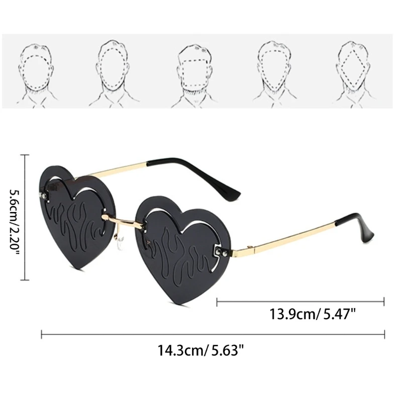 New Heart Sunglasses Halloween Heart Glasses Dripping Sunglasses Masquerade Cosplay Party Funny Eyewear