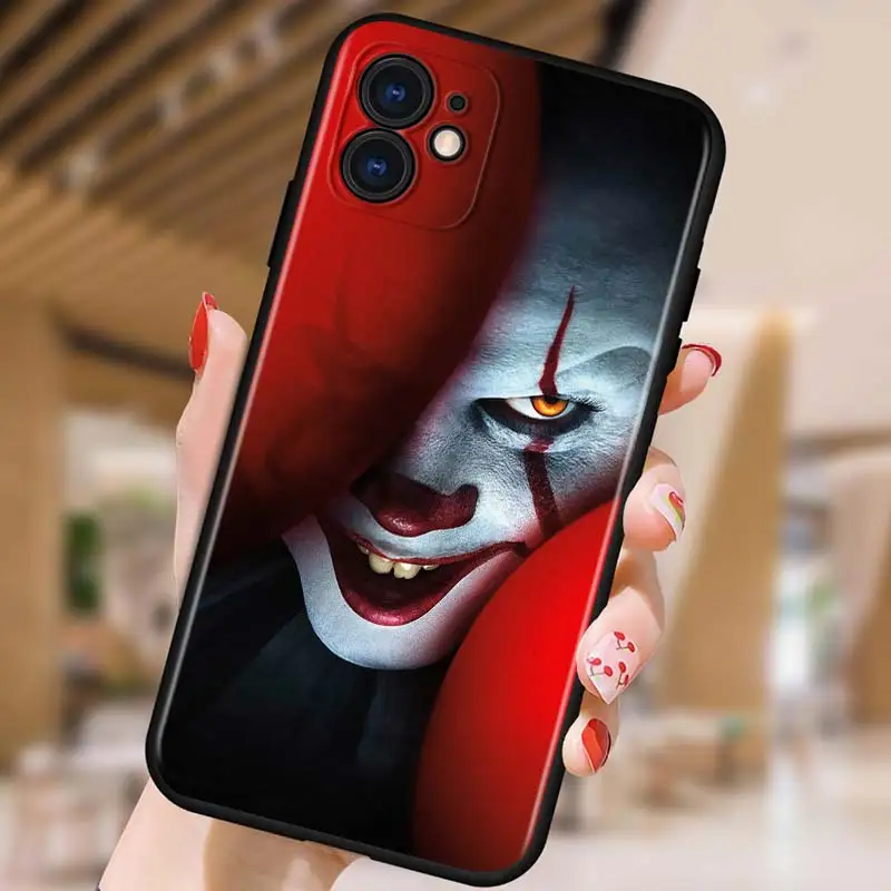 thumbnail image 1 of Pennywise-funda de silicona de Horror para IPhone, carcasa negra de silicona para Apple IPhone 13, 12 Mini, 11 Pro, XS, MAX, XR, X, 8, 7, 6S, 6 Plus, 5S, SE, 1 of 5