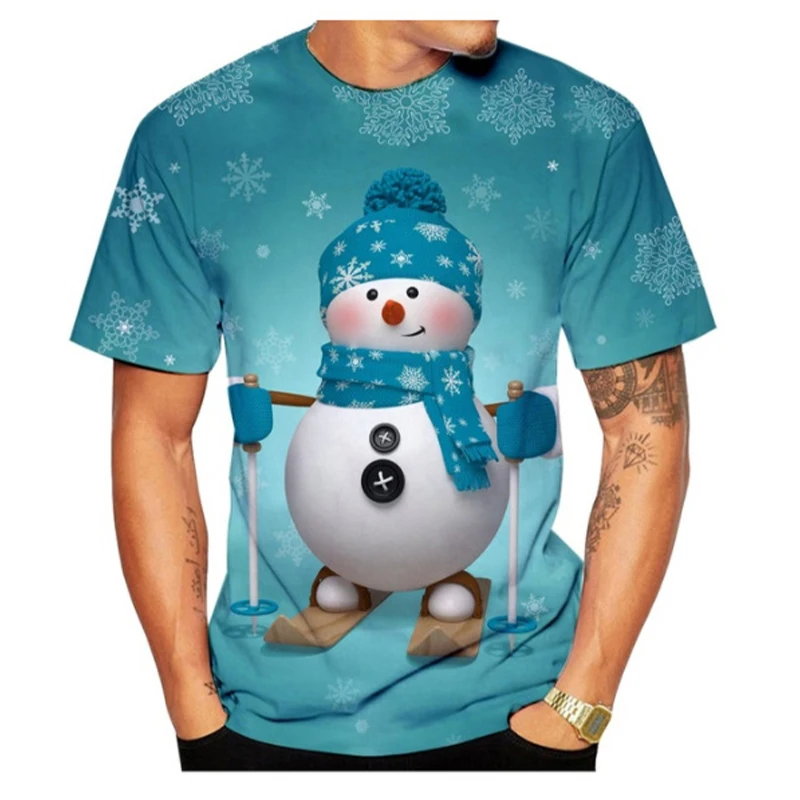 Christmas Reindeer 3D Print Oversized T Shirt