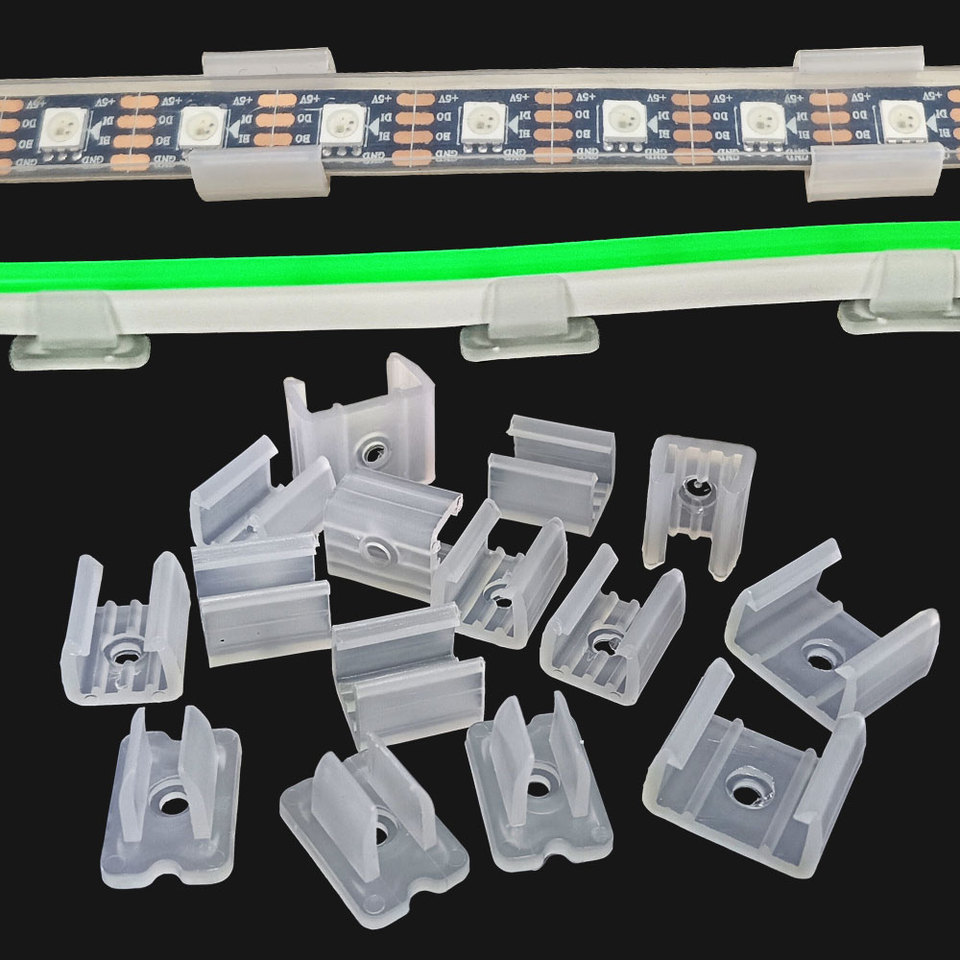 LED Strip Fix Clips Holder Connector Accessories For Fixing 2835 Neon Light 6mm 8mm 12mm 15mm 220V Flexible COB Plastic Buckle